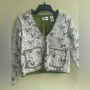 Disney Womens Bambi Quilted Jacket Green Size XS
